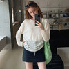 西遇白色圆领防晒长袖T恤女2026年夏季新款宽松慵懒微透休闲罩衫SS060728 商品缩略图0