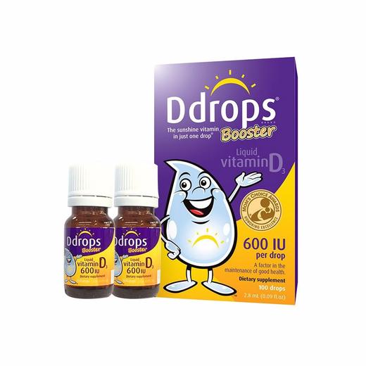 【跨境】Ddrops 幼儿纯维生素D3滴剂 100滴 紫色款 2.8ml 商品图1