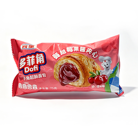 宾堡75g多菲角牛角起酥面包蔓越莓果酱夹心