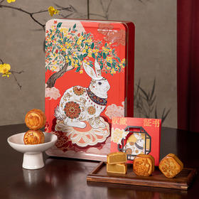 【玉兔呈祥 色泽明艳】立家 中秋月饼礼盒 繁花似锦/大展鸿兔 浮雕印花月饼 国风纹样设计
