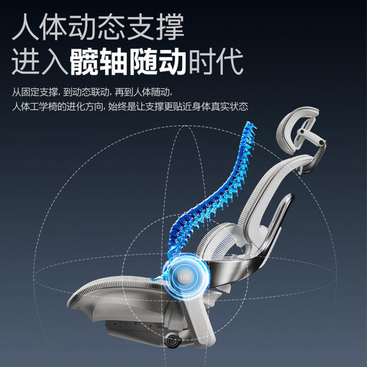 免安装 整椅5年质保【随动撑腰 专利科技】ue永艺Flow550系列人体工学椅 3D云端环抱颈枕 商品图1