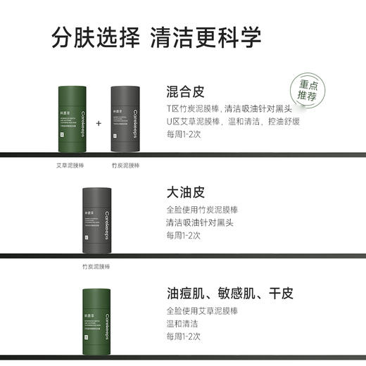99三支【针对黑白头闭口粉刺 收缩毛孔】【好冲洗不拔干 涂膜棒不脏手】科颜萃 清洁泥膜棒 涂抹式面膜40g/支 商品图5