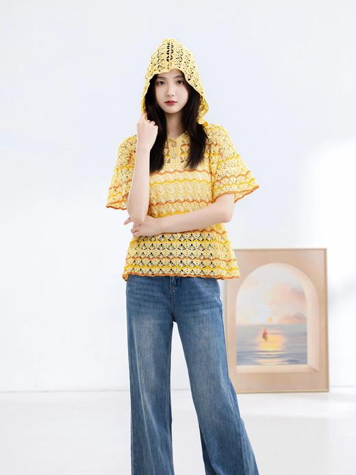 苏苏姐家波浪连帽上衣手工diy编织钩针5#蕾丝毛线团春夏衣服材料包 商品图1