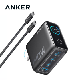 Anker安克 140W氮化镓充电器配线套装PD快充3C1A四口 适配苹果17小米华为 平板笔记本通用 A2697