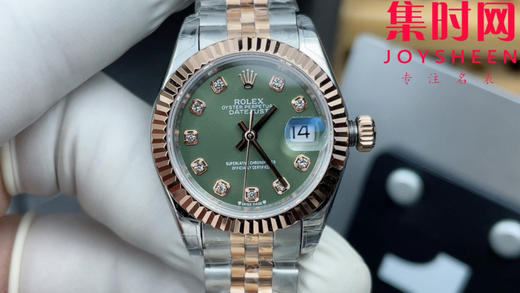 劳力士GS日志型系列 女款28mm GS日志28系列 间玫金绿盘钻面 2671机 五珠带 女士腕表 商品图1