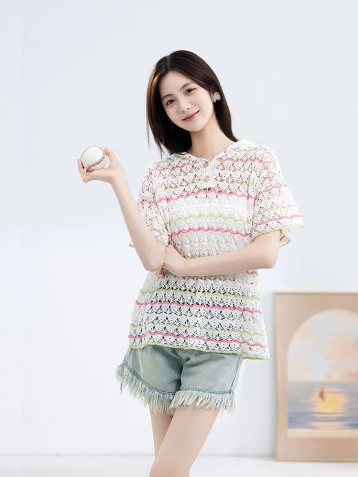 苏苏姐家波浪连帽上衣手工diy编织钩针5#蕾丝毛线团春夏衣服材料包 商品图2