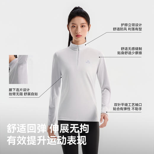 伯希和户外速干T恤女款秋季POLARTEC POWER GRID轻量透气长袖上衣 商品图4