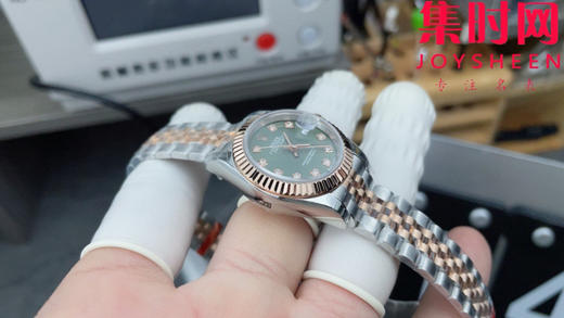 劳力士GS日志型系列 女款28mm GS日志28系列 间玫金绿盘钻面 2671机 五珠带 女士腕表 商品图2