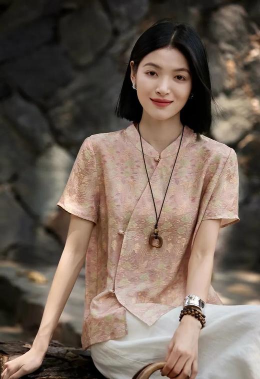 ORIGNAL&CO「锦瑟芳华」新中式小衫 | 提花印花工艺，宝相花、凤尾花，藏尽东方温润贵气【3-7天发货，周末顺延】 商品图1