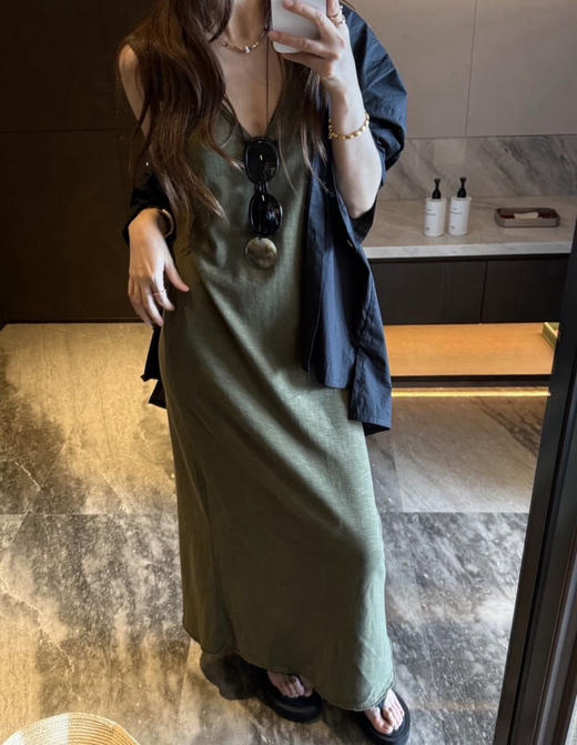 AMERICAN VINTAGE女士做旧无袖背心裙长裙080101 商品图1
