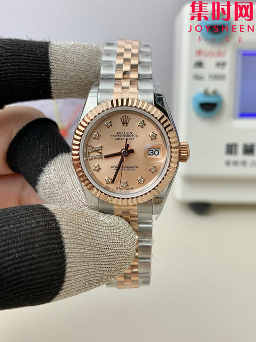 劳力士GS日志型系列 女款28mm GS日志28系列 间玫金星钻面 2671机 五珠带 女士腕表 商品图0