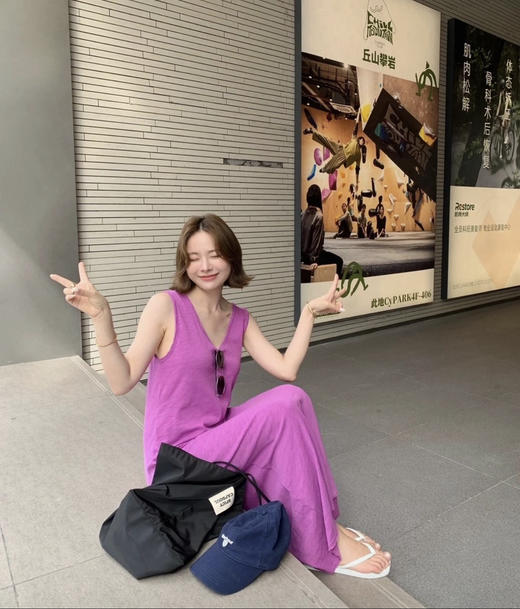 AMERICAN VINTAGE女士做旧无袖背心裙长裙080101 商品图2