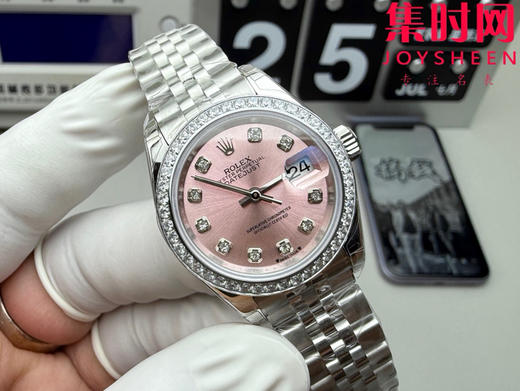劳力士GS日志型系列 女款28mm GS日志28系列 粉盘钻面 钻圈款 2671机 五珠带 女士腕表 商品图1