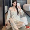 【温柔简约❗️蕾丝拼接睡衣套装】翻领纽扣开襟，顺滑垂坠亲肤，袖口裤脚蕾丝拼接，简约波点印花，春秋款简约圆点长袖高级感家居服套装QQ★美物社 商品缩略图2