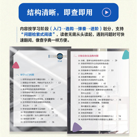 吉他手册 一本搞懂入门选购弹奏乐理知识口袋版 从*起步学吉他入门指南初学者自学便携教程书吉他乐理知识速查手册 商品图3