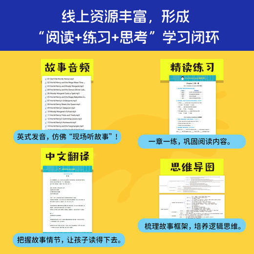 【新东方】淘气包亨利(含人物闪卡)英文趣味初章书 英音朗读音频 四色全彩插画ZD 商品图2