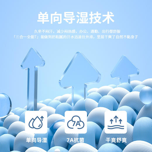 【单向导湿黑科技 暴汗瞬吸不沾身】7A抑菌原纱物理凉感防晒T恤 商品图7
