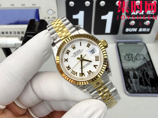 劳力士GS日志型系列 女款28mm GS日志28系列 间金白罗马 2671机 五珠带 女士腕表 商品图1