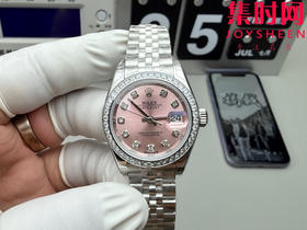 劳力士GS日志型系列 女款28mm GS日志28系列 粉盘钻面 钻圈款 2671机 五珠带 女士腕表