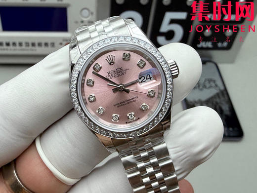 劳力士GS日志型系列 女款28mm GS日志28系列 粉盘钻面 钻圈款 2671机 五珠带 女士腕表 商品图2