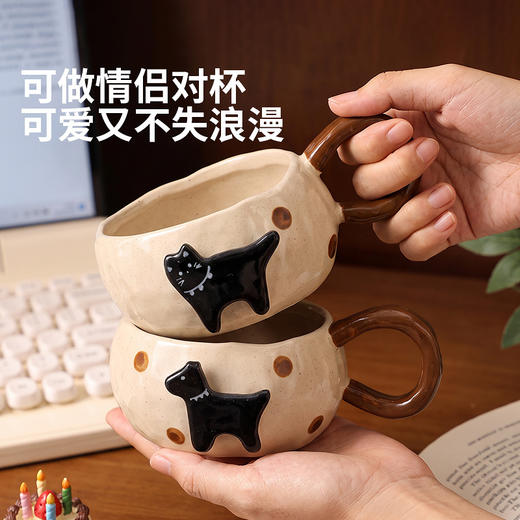 摩登主妇釉下彩咖啡杯陶瓷杯子高颜值复古拿铁杯家用喝水杯马克杯 商品图4