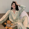 【秋季新款❗️慵懒气质家居服套装】超仙超舒服，舒适到像裸穿，穿上不想脱下来！网红绿色小清新条纹舒适薄款可外穿睡衣两件套女实拍★美物社 商品缩略图0