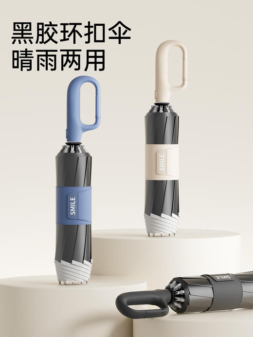 左都环扣手柄反向伞 | houstin疏水涂层，反向不湿身，超大抗风暴，免叠秒收高颜值 商品图2