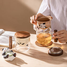 摩登主妇mototo玻璃茶杯个人专用茶水分离杯家用水杯办公室泡茶杯