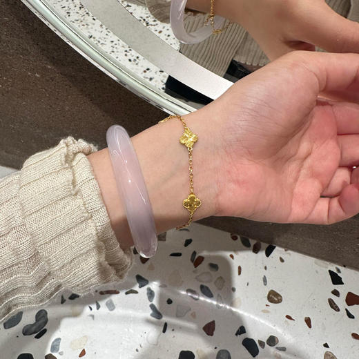 【玲珑雅致 】周大金 品牌新中式猫眼石白月光手镯 冰润清透自带柔光 多色马卡龙玉镯 SS790 商品图3