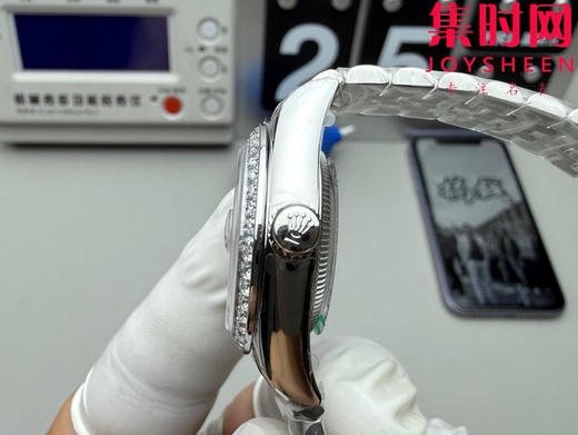 劳力士GS日志型系列 女款28mm GS日志28系列 粉盘钻面 钻圈款 2671机 五珠带 女士腕表 商品图5