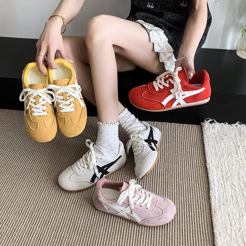 女鞋德训鞋配裙子春秋厚底单鞋宽头软底阿甘鞋平底内增高阿甘鞋35-40★娃娃优选