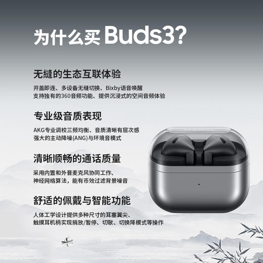 【特价-包装微瑕】Samsung/三星 Galaxy Buds3 主动降噪蓝牙耳机 商品图3