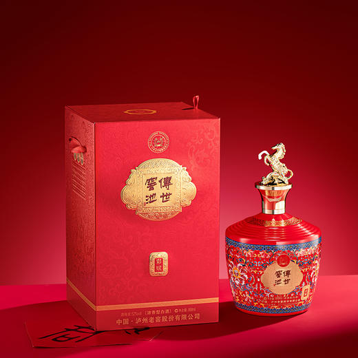 疯抢中！！【泸州老窖股份出品】【泸州传世窖池酒彩赋·金马生肖限定】红坛承佳酿 金马纳万祥 52°浓香型白酒 999ml/坛/送礼盒装 商品图8