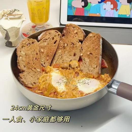 【国标一级不粘锅！0涂层倍安心】温仑山 鹅卵石系列钛金不粘炒锅24cm 钛金蜂窝物理不粘工艺 商品图5