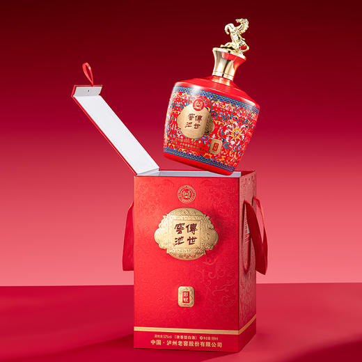 疯抢中！！【泸州老窖股份出品】【泸州传世窖池酒彩赋·金马生肖限定】红坛承佳酿 金马纳万祥 52°浓香型白酒 999ml/坛/送礼盒装 商品图9