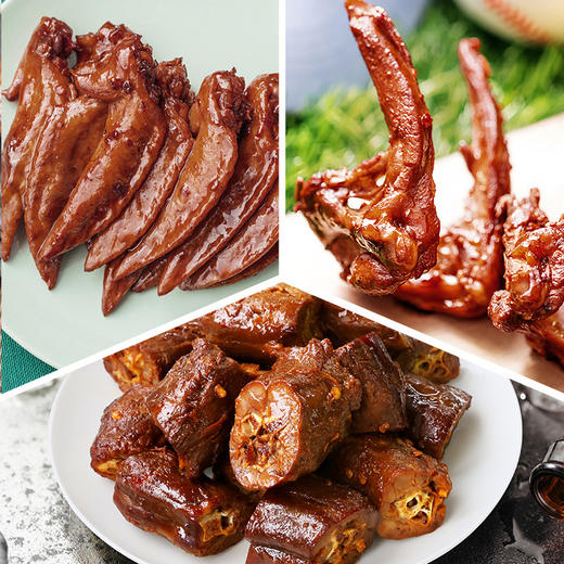 （7天短保）周黑鸭鸭脖135g*1鸭锁骨150g*1鸭翅125g*2鸡翅尖100g 5盒装 商品图2