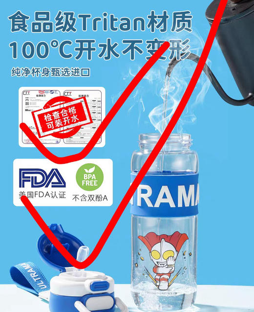 正版ip授权弹跳双饮儿童水杯水壶600ml 商品图4