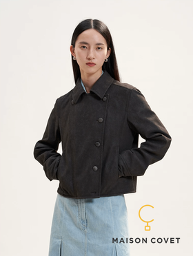 WHM 仿真鹿皮翻领短夹克