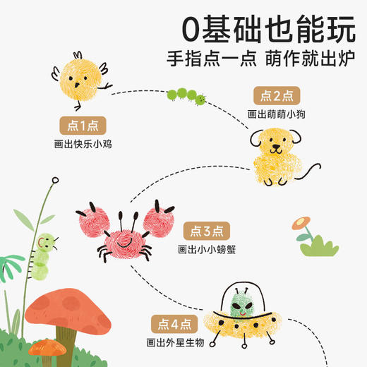 【可以手指创意画本 释放涂鸦天性】时光学便携指印画幼儿童涂色本 创意手指画印泥盘少儿艺术 商品图2