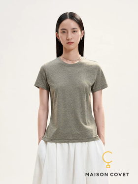 WHM 羊毛混色针织布短袖