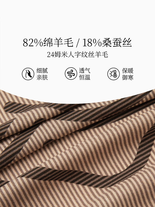 万事利双面印花丝羊毛围巾-长久时（63） 商品图8