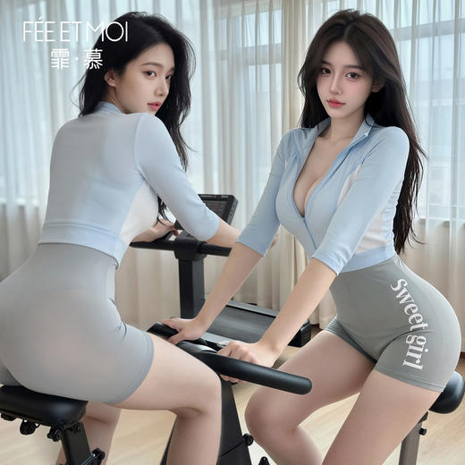 【情趣内衣】霏慕&谜姬 限速心动拉链开裆骑行套装F045 商品图1