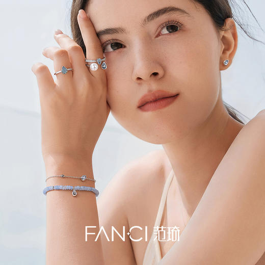 Fanci范琦【蓝眼泪系列】浪漫款戒指女款S925银闭口戒七夕送女友 商品图3