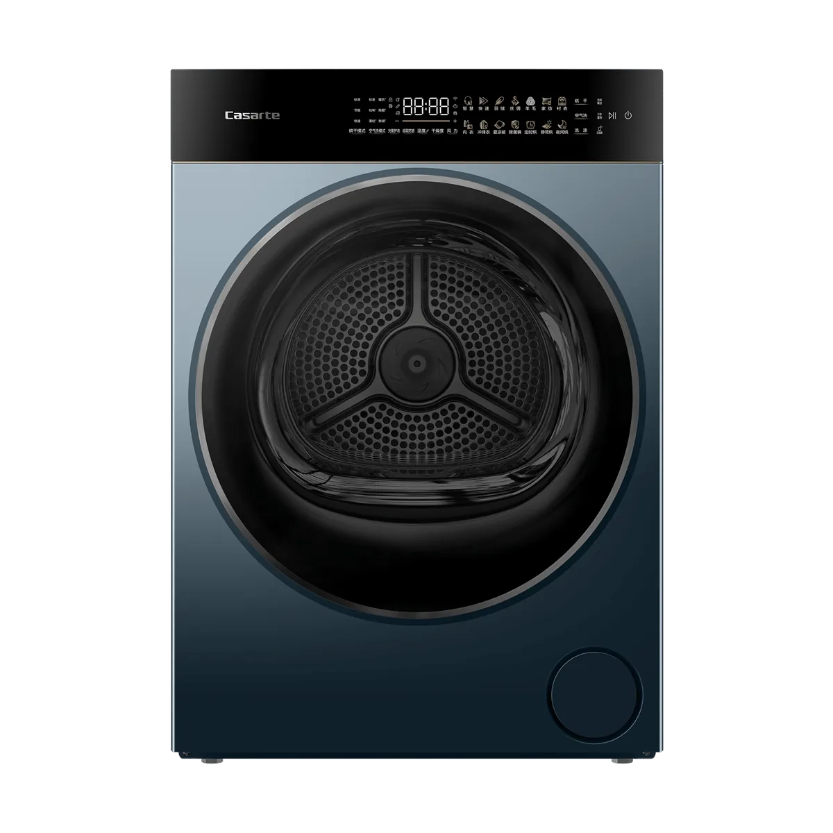 卡萨帝 干衣机 CG S10BUBLKU1 锡兰青 10公斤 干衣机 设计师系列 变频 热泵烘干 超薄全嵌 体玻璃触控屏 220V~50Hz 750W