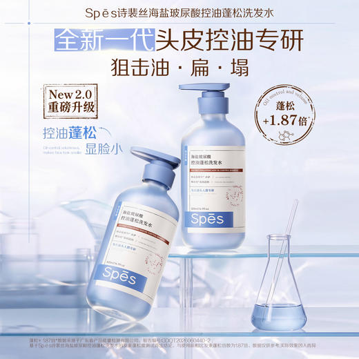 【品牌官旗直发】Spes诗裴丝蓝胖子玻尿酸控油洗发水/护发素500ml*2 控油蓬松洗发露蓝胖子 商品图1