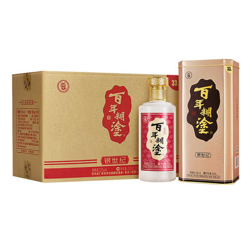 【低度组合装】百年糊涂浓香型白酒33度银世纪450ML*6瓶+38度窖藏500ML*6瓶 商品图2