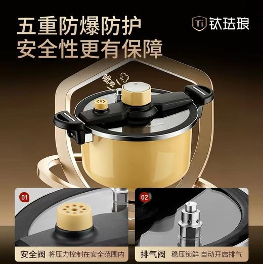 清仓特惠【比高压锅安全，比汤锅快】德世朗钛珐琅微压快炖锅 6L大容量 焖煮炖煲 商品图4