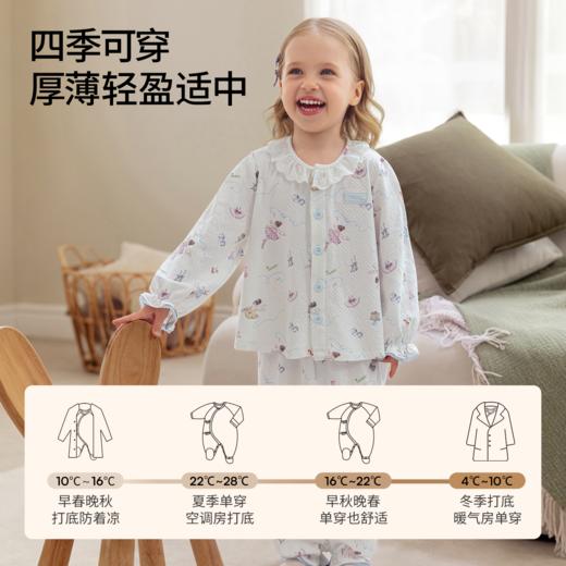 【宝宝服饰】嫚熙纯棉儿童家居服女童睡衣套装初秋长袖长裤小公主风衣服 商品图4