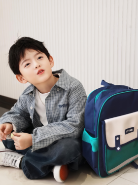贝叮熊英伦风简约儿童休闲书包★