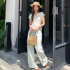 西遇亨利领短袖T恤女2026秋季新款简约半开扣小飞袖显瘦纯色上衣SS060782 商品缩略图4